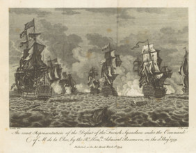 ...the Defeat of the French Squadron...by Admiral Boscawen, on the 18th Aug. 1759, (1800). Creator: J Pass.