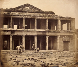 Lucknow, India: the Secundra Bagh interior showing damage done during the Indian Rebellion..., c1858 Creator: Felice Beato.