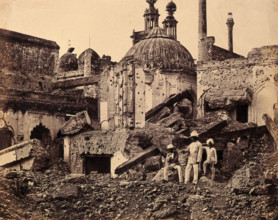 Lucknow, India: the Chutter Munzil, showing damage caused by an explosion during the Indian...c1858. Creator: Felice Beato.