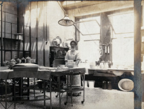 St Bartholomew's Hospital, London: nurse in operating theatre, c1890. Creator: Unknown.