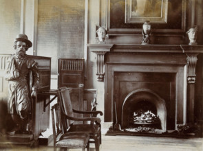 St Bartholomew's Hospital, London: the fireplace in the steward's office, c1907. Creator: Unknown.