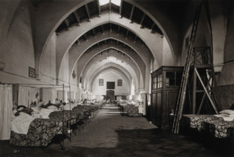 Hospital de la Santa Cruz, Barcelona: a ward, c1900. Creator: Unknown.
