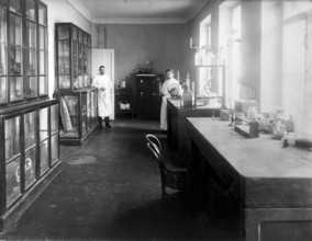A physiology laboratory, either at the Institute of Experimental Medicine or at the Imperial...,1904 Creator: Unknown.
