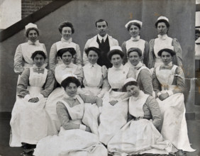 General Lying In Hospital, York Road, Lambeth: group of nurses, 1908. Creator: Unknown.