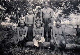 Sarawak: members of a Kayan tribe from the Upper Rejang River region, c1900. Creator: Unknown.