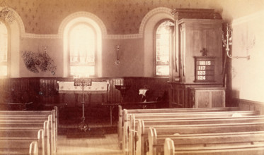 Bellevue Hospital, New York City: the Chapel interior, 1885-1898. Creator: Unknown.