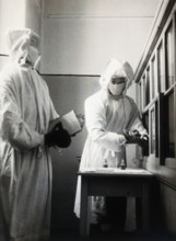 The inoculation of an isolated plague patient in China, c20th century. Creator: Unknown.