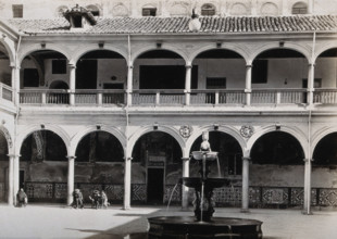 Hospital San Juan de Diós, Granada: view of the cloister and fountain , 1900-1999. Creator: Unknown.