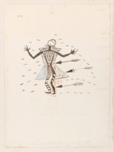 Human figure with arrows, (1855?).  Creator: Thomas Bateman.