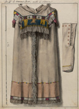 Native North American costume: a woman's dress, with a sleeve, (1855?).  Creator: Thomas Bateman.