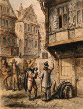 A cart for transporting the dead in London during the Great Plague..., 1665-1666, (19th century?). Creator: Unknown.