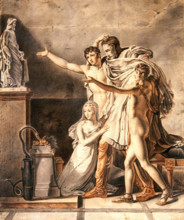 Four people praying to Aesculapius, late 18th-early 19th century? Creator: Circle of Pierre-Narcisse Guérin.