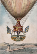 James Sadler setting off on the proposed first crossing of the Irish Sea from Dublin by..., 1812. Creator: Unknown.