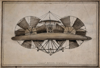 The flying machine of Thomas Moy, late 19th century.  Creator: Unknown.