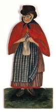 A country woman wearing hat and red cloak, 19th century. Creator: Stephen Jenner.