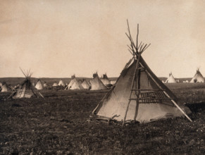 Plains Indian tipi, North America, 1900. Creator: Edward Sheriff Curtis.