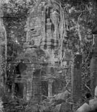 A tower at Nakhon Thom [Angkor Thom], Cambodia, 1866. Creator: John Thomson.