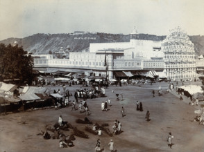 Jaipur: Palace of the winds, with the market place around, 19th century. Creator: Unknown.
