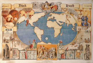 Black Death - pictorial diagram..., late 19th-early 20th century?  Creator: Monro Scott Orr.