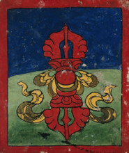 Tibetan fortune telling card. Creator: Unknown.