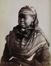 A North African woman with scarification on her cheeks, c1900. Creator: Gabriel Lekegian.