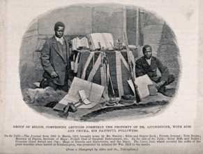 David Livingtone's followers, Susi and Chuma, pictured with his former possessions, 1873. Creator: Unknown.