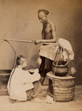 Singapore: a Chinese soup seller, c1880. Creator: John Edmund Taylor.