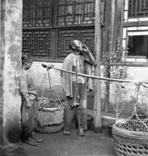 Peking, Pechili province, China: a travelling fruit-seller, 1869. Creator: John Thomson.