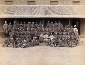 A group of volunteers involved with the Karachi Plague Committee, India, 1897. Creator: Unknown.