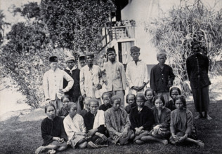 Sarawak: people of the Sibuyaus tribe from the Lundu region, c1900. Creator: Unknown.