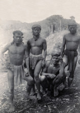 Sarawak: four Punan men, c1900. Creator: Unknown.