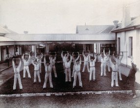 Metropolitan Lunatic Asylum, Kew, Victoria (Australia): male patients..., c1880s. Creator: Unknown.