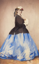 An man in drag posing side-on, 1862. Creator: Unknown.