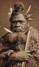 A Maori man with a tattoed face, between 1800 and 1899. Creator: Unknown.