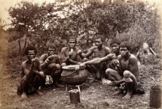 South Africa: Natal people eating, between 1800 and 1899. Creator: Unknown.