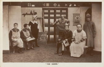 Soldiers, some in drag, performing in the concert party "The Goods", 1918. Creator: Unknown.