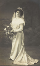 Arthur Grayson, dressed as a bride, for "The Jollity Boys", 1909. Creator: Unknown.