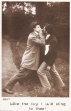 Two drunk men (played by actors) swear undying friendship, c1905. Creator: Unknown.