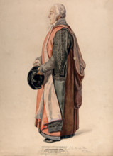 A doctor of physic of Oxford in his ceremonial robes, Oxford, c1820s. Creator: Unknown.