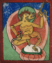 Tibetan fortune telling card. Creator: Unknown.