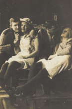 Four British prisoners of war at a prisoner of war camp in Cottbus...(between 1915 and 1918?). Creator: Unknown.