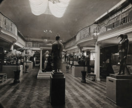 Wellcome Historical Medical Museum, Wigmore Street, London: the galleried Hall of Statuary. Creator: Unknown.