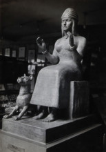 A sculpture of Gula, Mesopotamian deity of healing: side view, c1910s. Creator: Unknown.