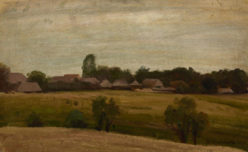 Village near Krakow, 1870. Creator: Heinrich Grabinski.