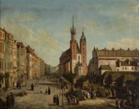Main Market Square in Krakow with a View towards Mikolajska Street, c1858. Creator: Ludwik Krafft.