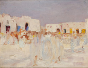 Kairouan (At a Bazaar), 1911. Creator: Jan Ciaglinski.