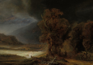 Landscape with the Parable of the Good Samaritan, 1638. Creator: Rembrandt Harmensz van Rijn.