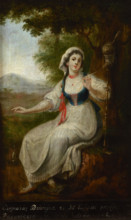 Spinner at Her Work / Frivolous Spinner-two-sided painting, c1800. Creator: Michal Stachowicz.