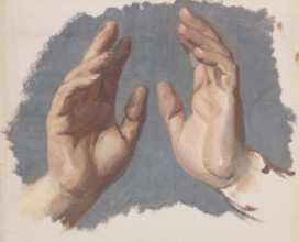 Study of Both Hands of the Bishop for the Painting "The Oath of Queen Jadwiga", before 1867. Creator: Jozef Simmler.