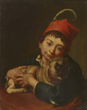 Portrait of a Little Boy with a Dog, c1750. Creator: Unknown.